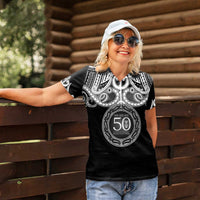 Kia Kaha Te Reo Maori New Zealand Women Polo Shirt 50th Anniversary Ake Ake Ake - Polynesian Pride