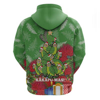 Kakapo New Zealand Christmas Hoodie Meri Kirihimete Pohutukawa - Green Color
