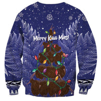 Kiwi New Zealand Christmas Sweatshirt Meri Kirihimete Silver Fern - Blue Color LT14 - Polynesian Pride