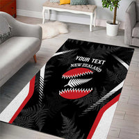Custom New Zealand Silver Fern Softball Area Rug Go Aotearoa LT14 - Polynesian Pride