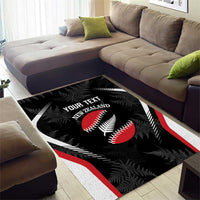 Custom New Zealand Silver Fern Softball Area Rug Go Aotearoa LT14 - Polynesian Pride