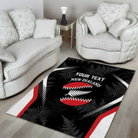 Custom New Zealand Silver Fern Softball Area Rug Go Aotearoa LT14 - Polynesian Pride