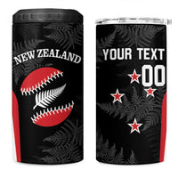 Personalised New Zealand Silver Fern Softball 4 in 1 Can Cooler Tumbler Go Aotearoa LT14