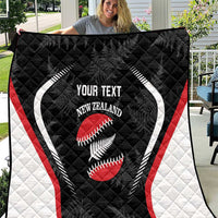Custom New Zealand Silver Fern Softball Quilt Go Aotearoa LT14 Black - Polynesian Pride