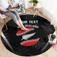 Custom New Zealand Silver Fern Softball Round Carpet Go Aotearoa LT14 - Polynesian Pride