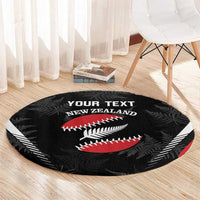 Custom New Zealand Silver Fern Softball Round Carpet Go Aotearoa LT14 - Polynesian Pride