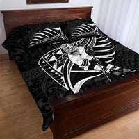 Custom Aotearoa Ice Hockey Quilt Bed Set NZ Tiki Mascot - Maori Pattern