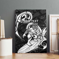 Personalised New Zealand Surfing Canvas Wall Art Aotearoa Maori Tiki Haka