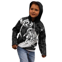 Personalised New Zealand Surfing Kid Hoodie Aotearoa Maori Tiki Haka