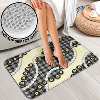 Black Palaka Hawaii Bathroom Set Kukui Nut Pikake Lei Hawaiian Tapa Pattern - Polynesian Pride