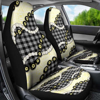 Black Palaka Hawaii Car Seat Cover Kukui Nut Pikake Lei Hawaiian Tapa Pattern - Polynesian Pride