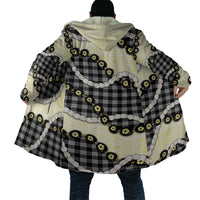 Black Palaka Hawaii Cloak Kukui Nut Pikake Lei Hawaiian Tapa Pattern - Polynesian Pride