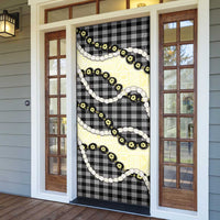 Black Palaka Hawaii Door Cover Kukui Nut Pikake Lei Hawaiian Tapa Pattern LT14 - Polynesian Pride