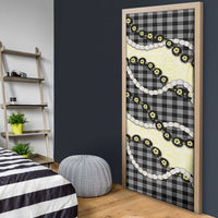 Black Palaka Hawaii Door Cover Kukui Nut Pikake Lei Hawaiian Tapa Pattern LT14 - Polynesian Pride