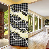 Black Palaka Hawaii Door Cover Kukui Nut Pikake Lei Hawaiian Tapa Pattern LT14 - Polynesian Pride