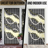 Black Palaka Hawaii Door Cover Kukui Nut Pikake Lei Hawaiian Tapa Pattern LT14 - Polynesian Pride