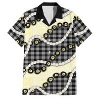 Black Palaka Hawaii Family Matching Off Shoulder Maxi Dress and Hawaiian Shirt Kukui Nut Pikake Lei Hawaiian Tapa Pattern - Polynesian Pride