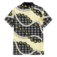 Black Palaka Hawaii Hawaiian Shirt Kukui Nut Pikake Lei Hawaiian Tapa Pattern LT14 - Polynesian Pride