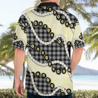 Black Palaka Hawaii Hawaiian Shirt Kukui Nut Pikake Lei Hawaiian Tapa Pattern LT14 - Polynesian Pride