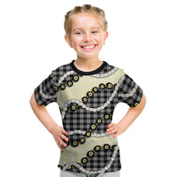 Black Palaka Hawaii Kid T Shirt Kukui Nut Pikake Lei Hawaiian Tapa Pattern LT14 Black - Polynesian Pride