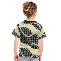 Black Palaka Hawaii Kid T Shirt Kukui Nut Pikake Lei Hawaiian Tapa Pattern LT14 - Polynesian Pride