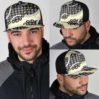 Black Palaka Hawaii Mesh Trucker Cap Kukui Nut Pikake Lei Hawaiian Tapa Pattern - Polynesian Pride