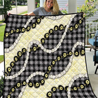 Black Palaka Hawaii Quilt Kukui Nut Pikake Lei Hawaiian Tapa Pattern - Polynesian Pride