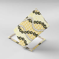 Yellow Palaka Hawaii Canvas Wall Art Kukui Nut Pikake Lei Hawaiian Tapa Pattern - Polynesian Pride