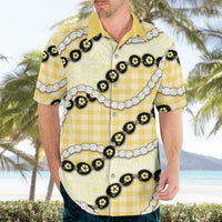 Yellow Palaka Hawaii Hawaiian Shirt Kukui Nut Pikake Lei Hawaiian Tapa Pattern - Polynesian Pride
