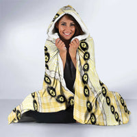 Yellow Palaka Hawaii Hooded Blanket Kukui Nut Pikake Lei Hawaiian Tapa Pattern - Polynesian Pride