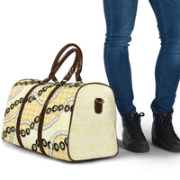 Yellow Palaka Hawaii Travel Bag Kukui Nut Pikake Lei Hawaiian Tapa Pattern - Polynesian Pride