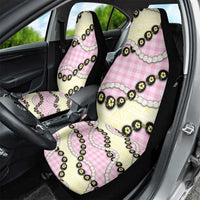 Pink Palaka Hawaii Car Seat Cover Kukui Nut Pikake Lei Hawaiian Tapa Pattern - Polynesian Pride