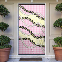Pink Palaka Hawaii Door Cover Kukui Nut Pikake Lei Hawaiian Tapa Pattern LT14 Pink - Polynesian Pride