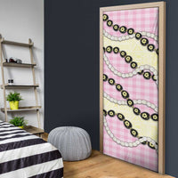 Pink Palaka Hawaii Door Cover Kukui Nut Pikake Lei Hawaiian Tapa Pattern LT14 - Polynesian Pride