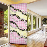 Pink Palaka Hawaii Door Cover Kukui Nut Pikake Lei Hawaiian Tapa Pattern LT14 - Polynesian Pride
