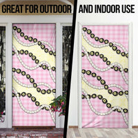 Pink Palaka Hawaii Door Cover Kukui Nut Pikake Lei Hawaiian Tapa Pattern LT14 - Polynesian Pride