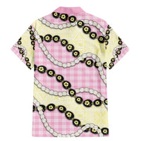 Pink Palaka Hawaii Family Matching Mermaid Dress and Hawaiian Shirt Kukui Nut Pikake Lei Hawaiian Tapa Pattern - Polynesian Pride