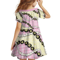 Pink Palaka Hawaii Family Matching Tank Maxi Dress and Hawaiian Shirt Kukui Nut Pikake Lei Hawaiian Tapa Pattern - Polynesian Pride
