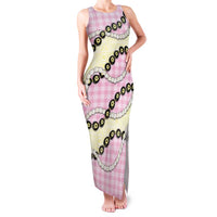 Pink Palaka Hawaii Family Matching Tank Maxi Dress and Hawaiian Shirt Kukui Nut Pikake Lei Hawaiian Tapa Pattern - Polynesian Pride