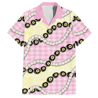 Pink Palaka Hawaii Hawaiian Shirt Kukui Nut Pikake Lei Hawaiian Tapa Pattern - Polynesian Pride