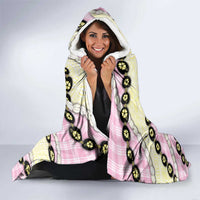 Pink Palaka Hawaii Hooded Blanket Kukui Nut Pikake Lei Hawaiian Tapa Pattern - Polynesian Pride