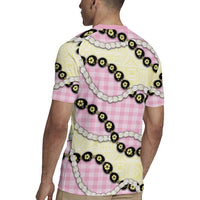 Pink Palaka Hawaii Rugby Jersey Kukui Nut Pikake Lei Hawaiian Tapa Pattern - Polynesian Pride