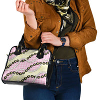 Pink Palaka Hawaii Shoulder Handbag Kukui Nut Pikake Lei Hawaiian Tapa Pattern - Polynesian Pride