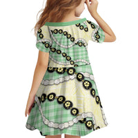 Green Palaka Hawaii Family Matching Mermaid Dress and Hawaiian Shirt Kukui Nut Pikake Lei Hawaiian Tapa Pattern - Polynesian Pride