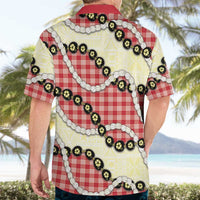 Red Palaka Hawaii Hawaiian Shirt Kukui Nut Pikake Lei Hawaiian Tapa Pattern - Polynesian Pride
