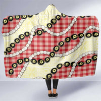Red Palaka Hawaii Hooded Blanket Kukui Nut Pikake Lei Hawaiian Tapa Pattern LT14 One Size Red - Polynesian Pride