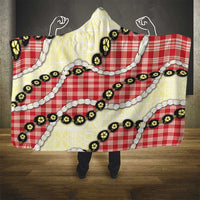 Red Palaka Hawaii Hooded Blanket Kukui Nut Pikake Lei Hawaiian Tapa Pattern LT14 - Polynesian Pride
