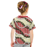Red Palaka Hawaii Kid T Shirt Kukui Nut Pikake Lei Hawaiian Tapa Pattern LT14 - Polynesian Pride