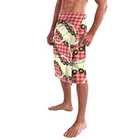 Red Palaka Hawaii Lavalava Kukui Nut Pikake Lei Hawaiian Tapa Pattern - Polynesian Pride