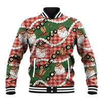 Cowboy Hawaii Mele Kalikimaka Baseball Jacket Paniolo Kukui Nut Pikake Lei Red Version - Polynesian Pride